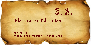 Bársony Márton névjegykártya