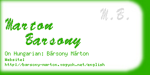 marton barsony business card