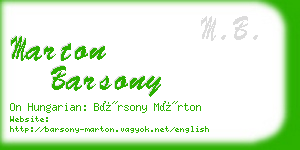 marton barsony business card